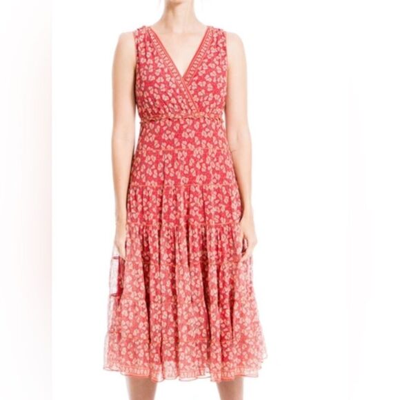 Max Studio Red Floral Dress NWT - Picture 1 of 7